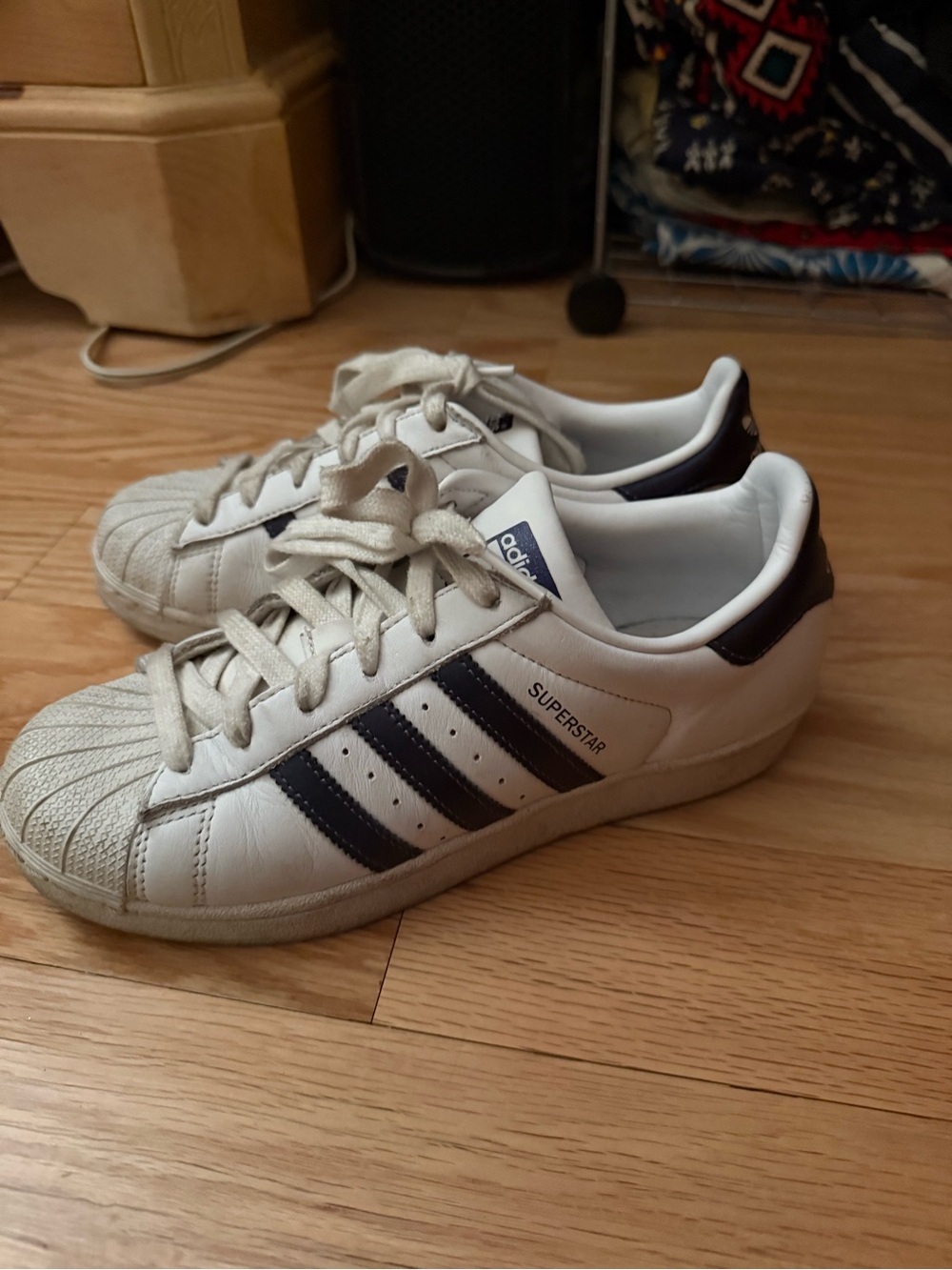 adidas White and Black Superstar Sneakers